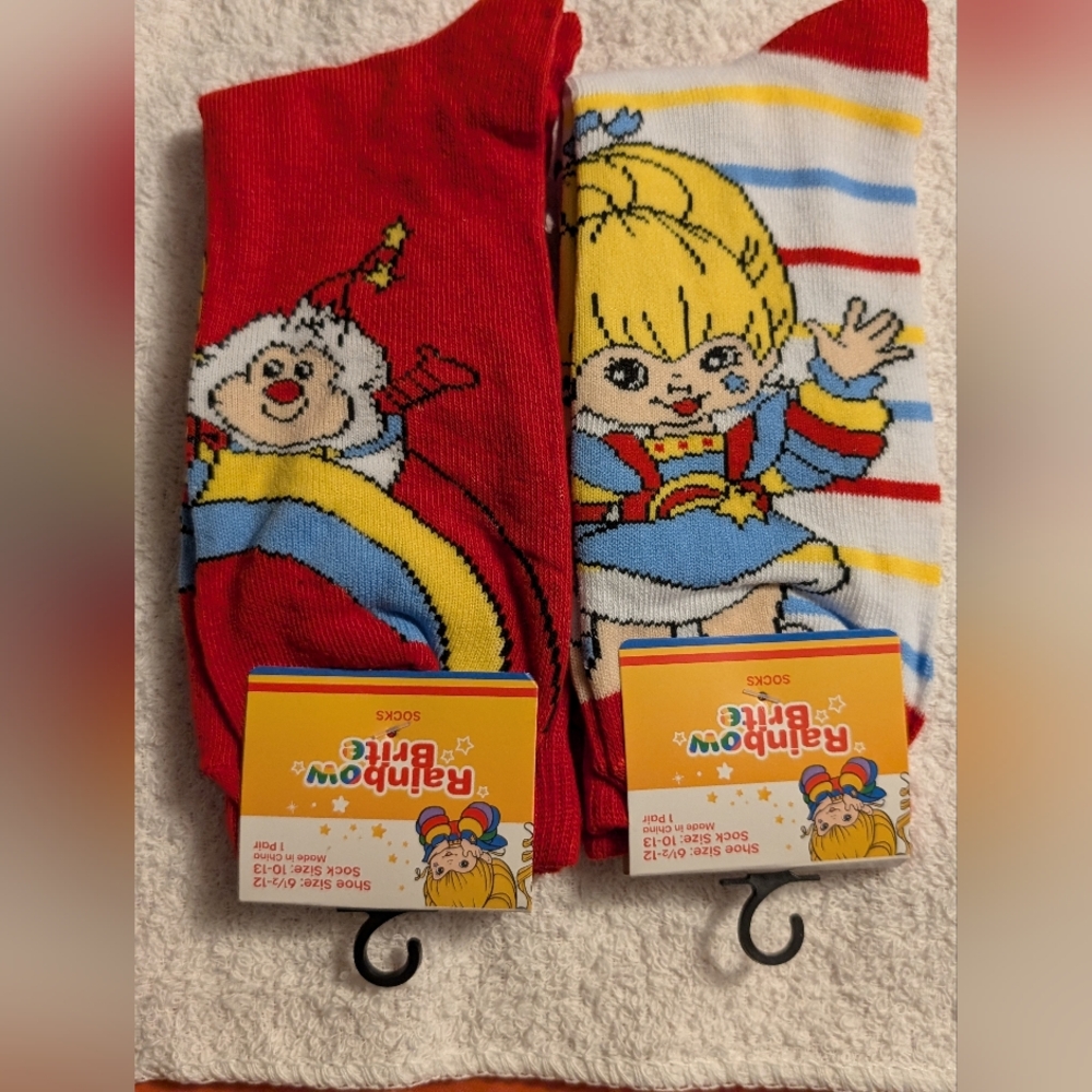2 New Pair Of Rainbow Brite Colorful Socks